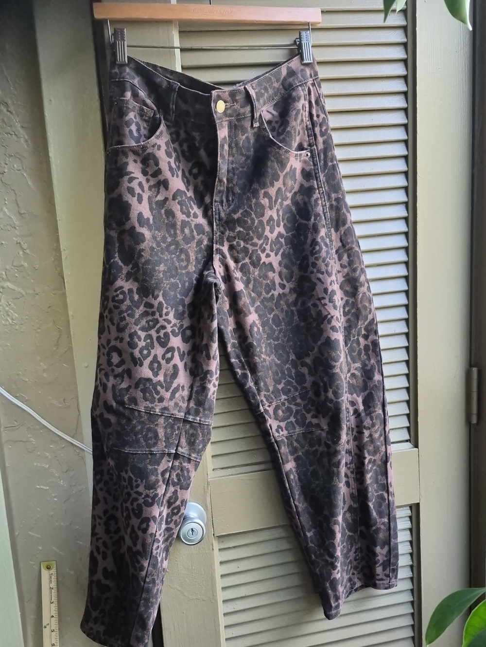 Y2K Zesica Wide-Leg Leopard Print Pants for Women - Brown/Black